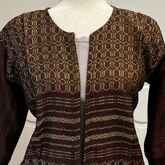 Hand loom vintage long blazer made in Oaxaca mex. - Picture 4 of 9